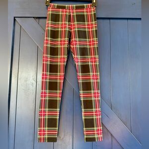 Crewcuts Plaid Leggings in Red, Yellow, and Black